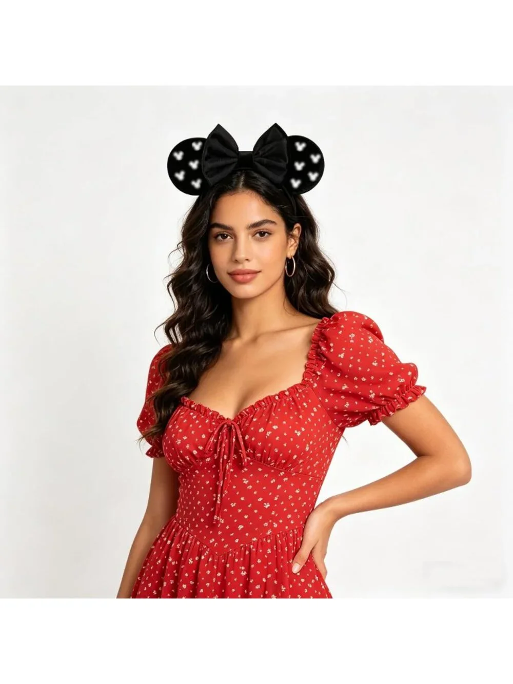 Women Midnight Black cotton Candy-Inspired Mickey Mouse Hair Headband